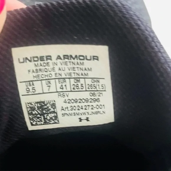 Under Armour HOVR  Apex 3 athletic sports gym shoes 9.5 black grey lace up - Picture 15 of 16